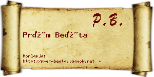Prém Beáta névjegykártya